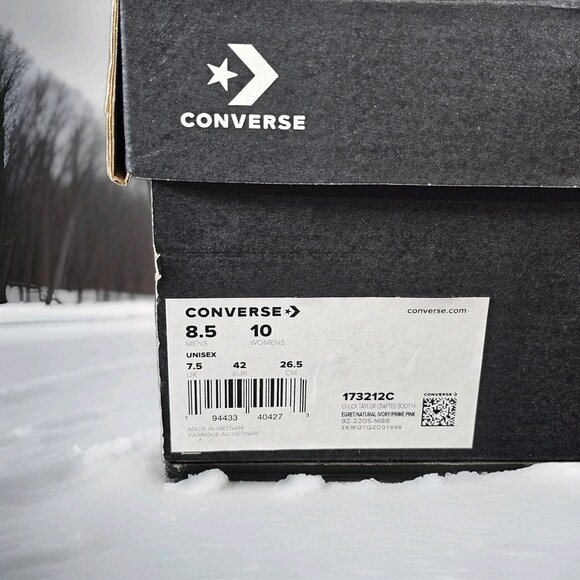 Converse Chuck Taylor Ivory Off White Leather Crafted Boot Men's 8.5 Women's 10 - Picture 15 of 15